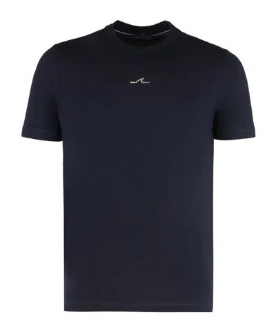 Paul & Shark Cotton T-shirt Featuring Front Print Design In Black
