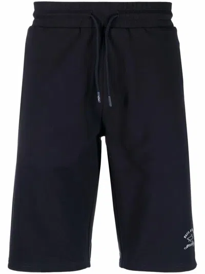 Paul & Shark Logo-print Track Shorts Clothing In Blue
