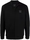 Paul & Shark Logo-print Zip-up Cotton Blend Sweatshirt Clothing In Black