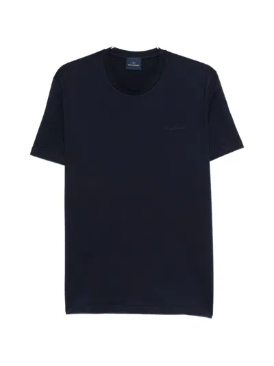 Paul & Shark Cotton T-shirt With Tone-on-tone Logo Embroidery In Black