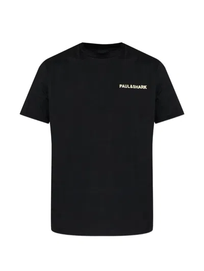 Paul & Shark Logo T-shirt In Cotton In Black