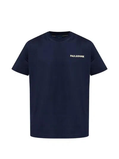 Paul & Shark Logo T-shirt In Cotton In Blue
