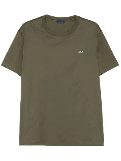 Paul & Shark Logo T-shirt In Cotton In Green