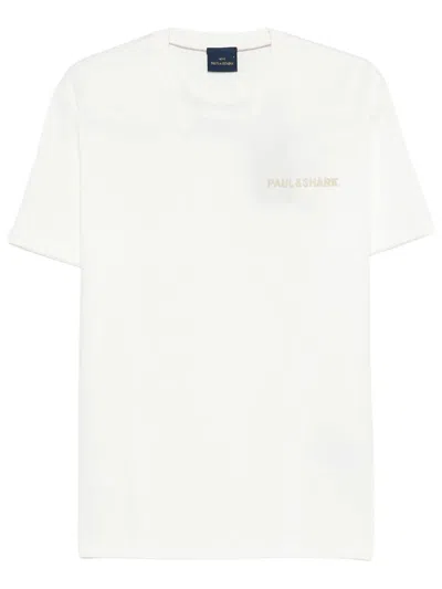 Paul & Shark Logo T-shirt In Cotton In White