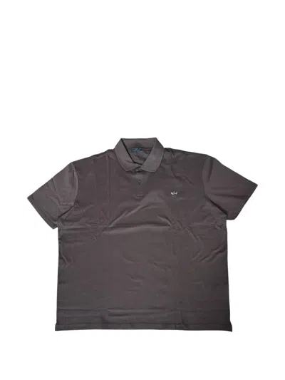 Paul & Shark Logo-detail Cotton Polo Shirt In Brown