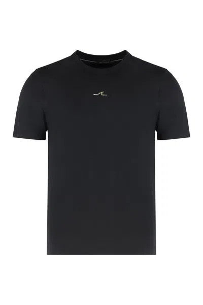 Paul & Shark Logo-embroidered Cotton Crew Neck T-shirt In Blue