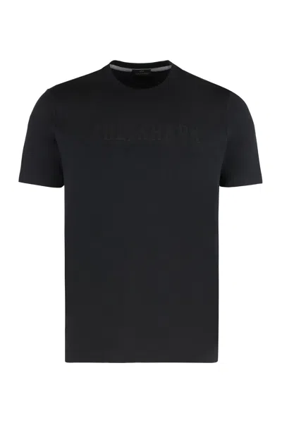 Paul & Shark Logo-embroidered Cotton Jersey T-shirt In Black