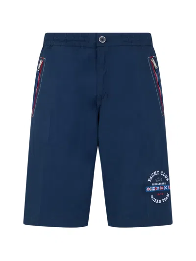 Paul & Shark Logo-embroidered Elasticated Shorts In Blue