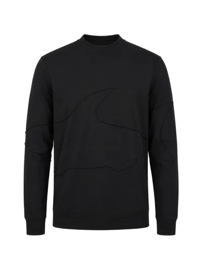 Paul & Shark Logo-patch Crew Neck Sweatshirt In Black