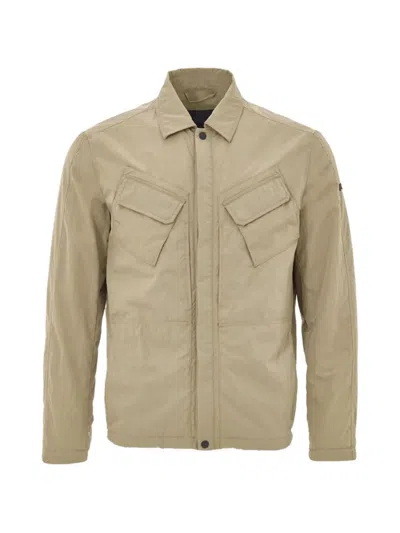 Paul & Shark Logo-patch Flap-pocket Jacket In Brown