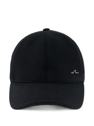 Paul & Shark Logo-plaque Knitted Baseball Cap In Black