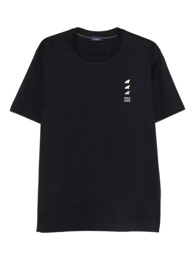 Paul & Shark Logo-print Cotton T-shirt In Black