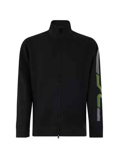Paul & Shark Logo-print Zip-up Bomber Jacket In Black