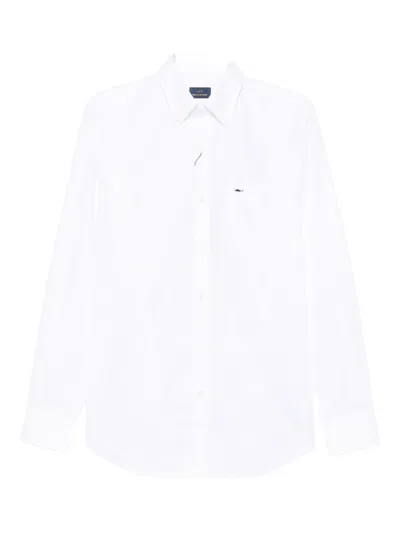 Paul & Shark Long-sleeve Cotton Shirt In White