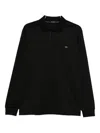 Paul & Shark Long-sleeve Embroidered Polo Shirt In Black