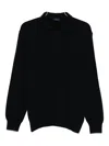 Paul & Shark Long-sleeve Polo Shirt In Black