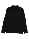 Paul & Shark Long-sleeve Polo Shirt In Black