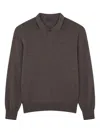 Paul & Shark Long-sleeve Polo Shirt In Brown