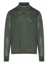 Paul & Shark Long Sleeve Tipped Polo Shirt Green In Green