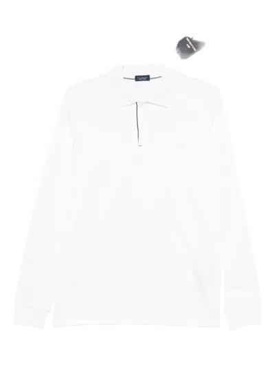 Paul & Shark Long-sleeve Polo Shirt In White