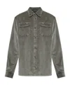 Paul & Shark Corduroy Double-pocket Shirt In Gray