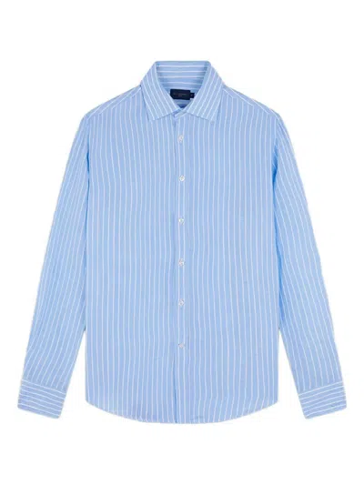 Paul & Shark Long-sleeve Striped Shirt In Blue