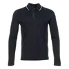 Paul & Shark Long Sleeve Tipped Polo Shirt Navy In Black