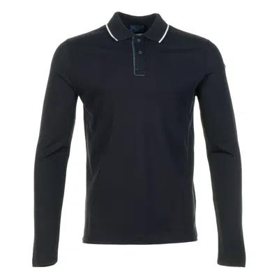Paul & Shark Long Sleeve Tipped Polo Shirt Navy In Black
