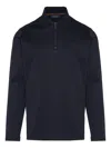 Paul & Shark Long-sleeve Zip Polo Shirt In Blue