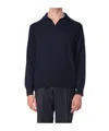 Paul & Shark Long-sleeved Lapel Sweater In Black