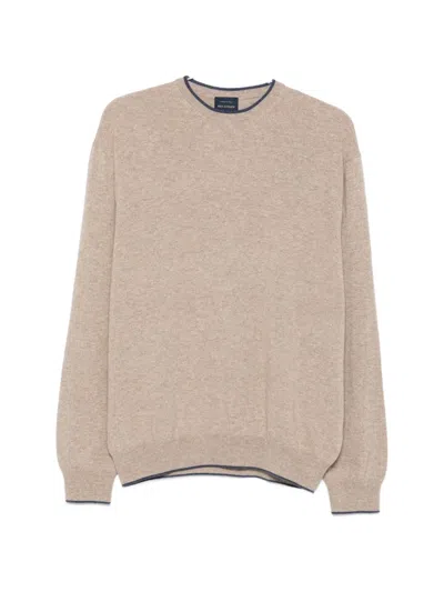 Paul & Shark Fine-knit Wool Sweater With Contrasting Trim In Multi