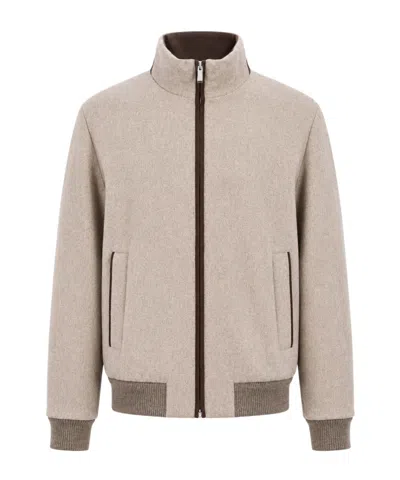 Paul & Shark Long-sleeve Stand-collar Jacket In Neutral