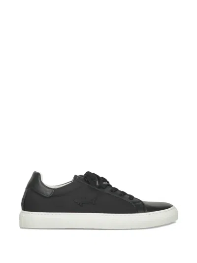 Paul & Shark Low White-sole Sneakers In Black