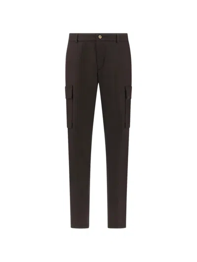 Paul & Shark Lucca Wool Cargo Pants In Brown