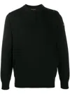 Paul & Shark Round-neck Knitted Jumper In Black