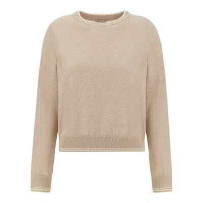 Paul & Shark Crew Neck Cashmere Sweater In Brown