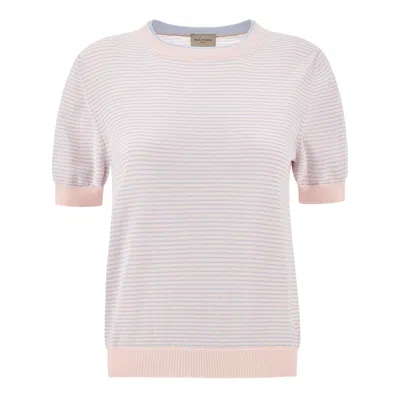 Paul & Shark Fresco Cotton Sweater With Striped Pattern In White