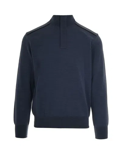 PAUL & SHARK BLUE HALF-ZIP SWEATER