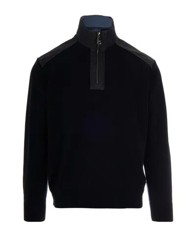 Paul & Shark Maglia Mezza Zip Blu In Black
