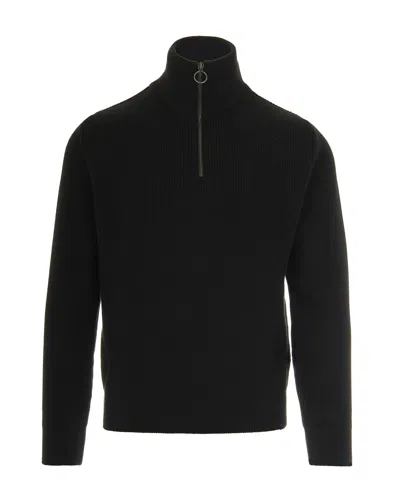 PAUL & SHARK BLACK HALF ZIP SWEATER
