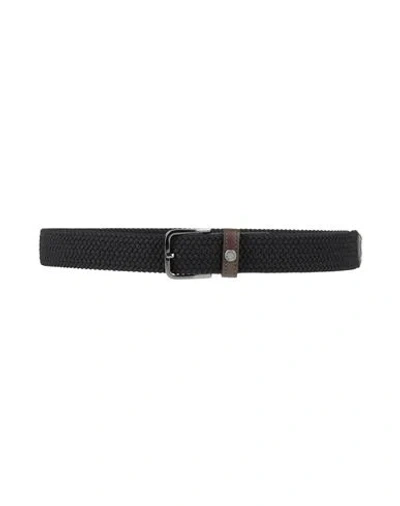 Paul & Shark Man Belt Black Size 39.5 Viscose, Rubber