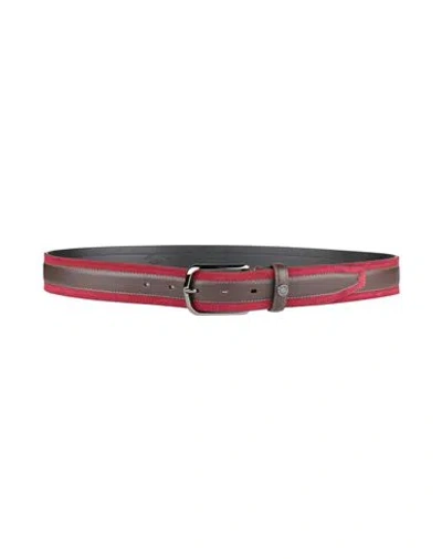 Paul & Shark Man Belt Brick Size 38 Cow Leather In Red