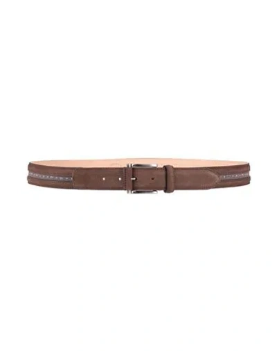 Paul & Shark Man Belt Brown Size 34 Cow Leather, Textile Fibers