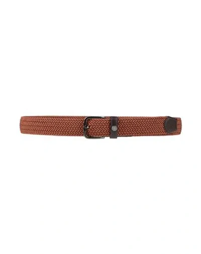 Paul & Shark Man Belt Brown Size 36 Viscose, Rubber