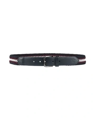 Paul & Shark Man Belt Burgundy Size 36 Viscose, Rubber, Cow Leather In Red