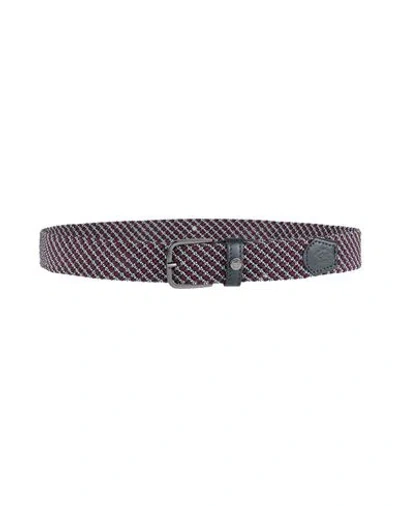 Paul & Shark Man Belt Burgundy Size 38 Viscose, Rubber, Cow Leather In Red