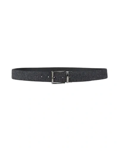 Paul & Shark Man Belt Charcoal Size 38 Wool, Polyurethane, Nylon In Grey
