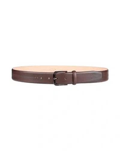 Paul & Shark Man Belt Chocolate Brown Size 38 Cow Leather