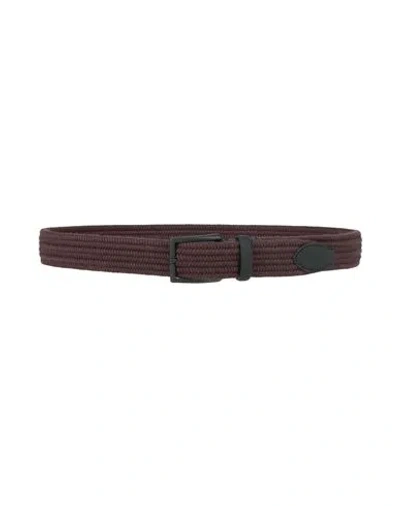 Paul & Shark Man Belt Chocolate Brown Size 42 Wool, Acrylic, Cotton, Viscose, Rubber