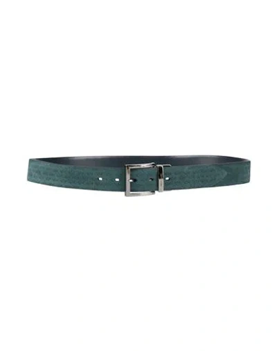 Paul & Shark Man Belt Dark Green Size 36 Cow Leather